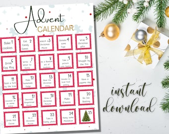 Advent Calendar | Advent Calendar Printable | Instant Download | Christmas Countdown | PDF File | Christmas Countdown Printable