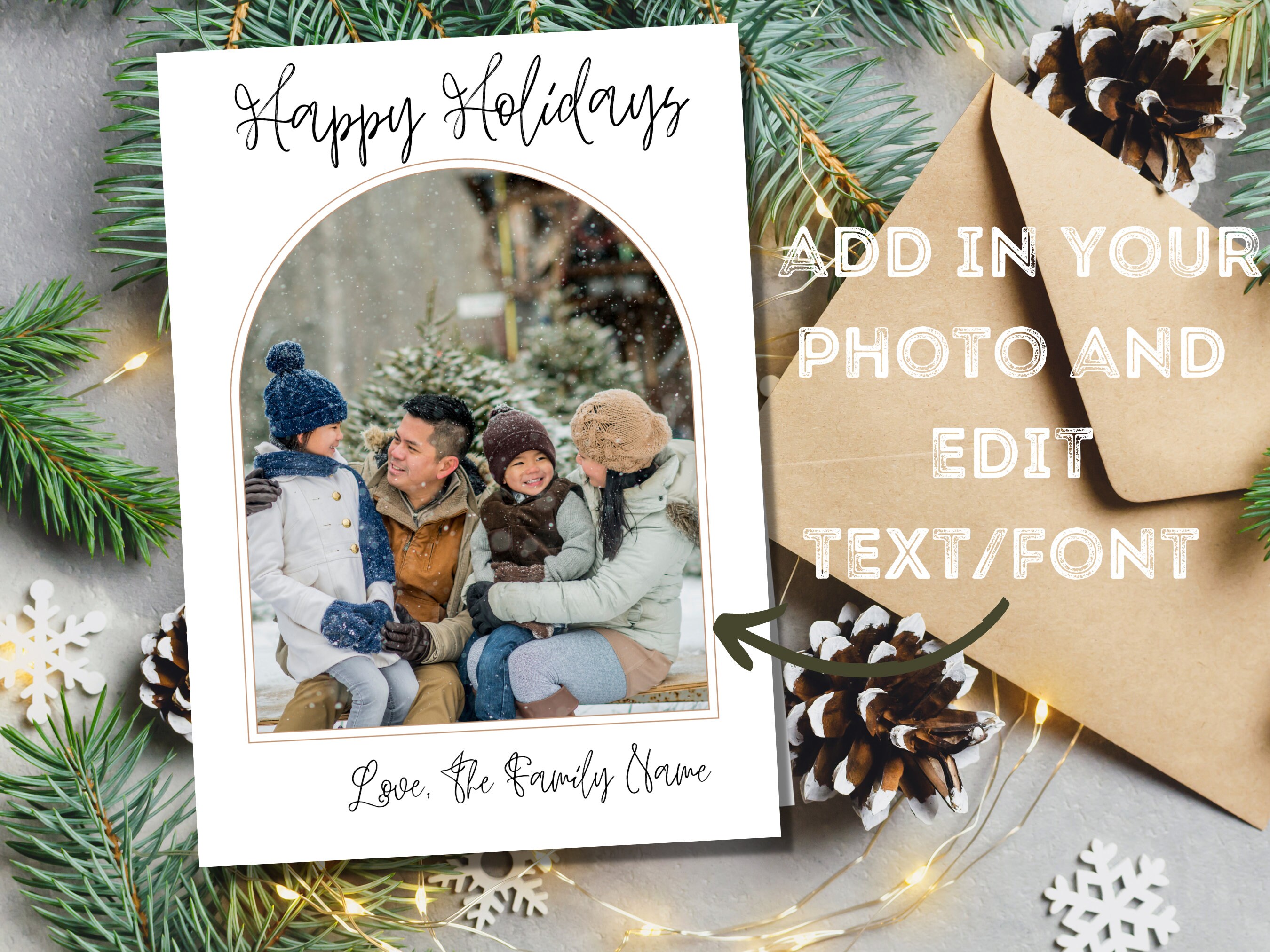 Christmas Card Template | Holiday Card Template | Photo Card Template ...
