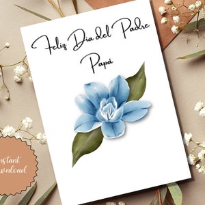 Feliz Dia del Padre | Printable Card | Spanish Father's Day Card | PDF File | 5 x 7 in. | Instant Download | Personalize Name