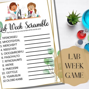 Lab Week Game | Lab Week Scramble | Lab Week Printable | Lab Week Gifts ...
