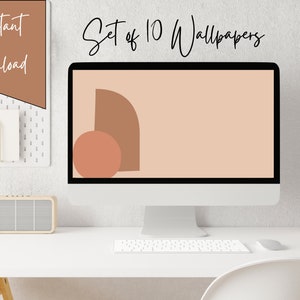 Boho Desktop Wallpaper | Set of 10 | Minimalist Laptop Wallpaper | Macbook Wallpaper | PC Wallpaper | Aesthetic Wallpaper | Instant Download