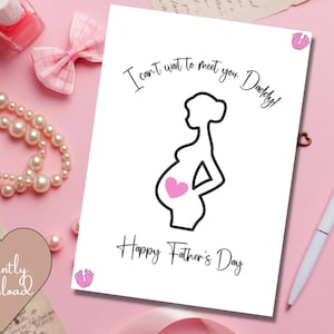 Father&#39;s Day Card from the Bump | Printable Father&#39;s Day Card | Baby Girl | Happy Father&#39;s Day | PDF File | 5&quot; x 7&quot;