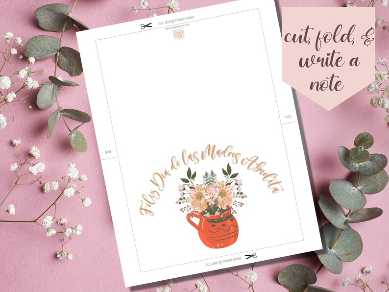 Dia De Las Madres | Printable Card | Spanish Mother's Day Card | 7 X 5 ...
