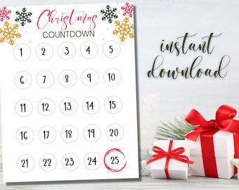 Christmas Countdown | Christmas Countdown Calendar | Christmas Countdown Printable | Instant Download | Printable Christmas Countdown