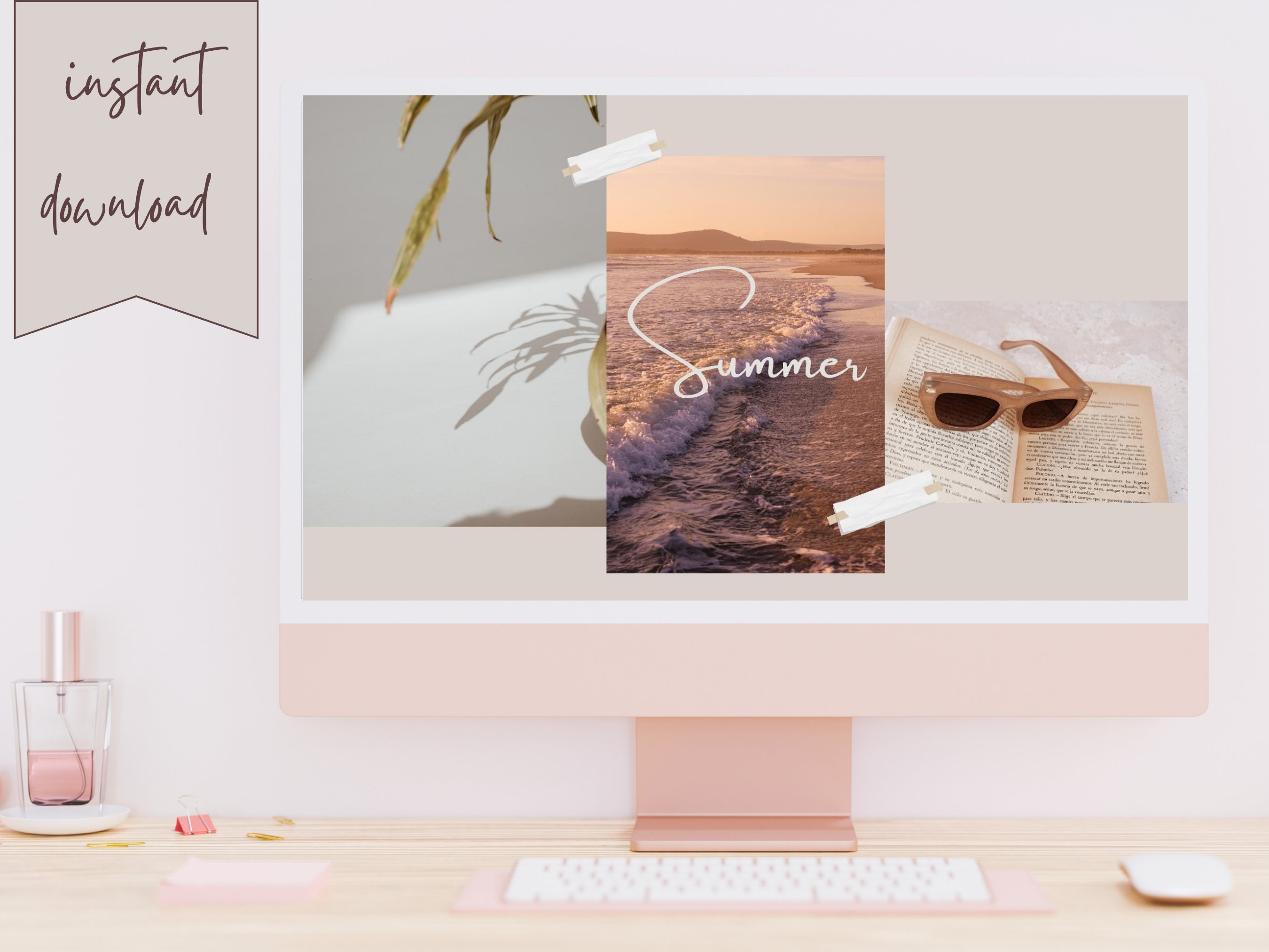 Boho Desktop Wallpaper Set of 10 Aesthetic Laptop Wallpaper MacBook