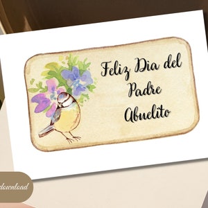 Feliz Dia do Padre Abuelito | Cartão imprimível | Cartão espanhol do dia dos pais | Dia do Padre | Download instantâneo | 7 x 5 pol. | Ficheiro PDF