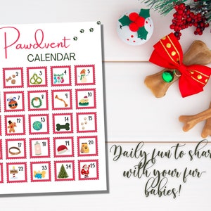 Dog Advent Calendar | Advent Calendar Printable | Instant Download
