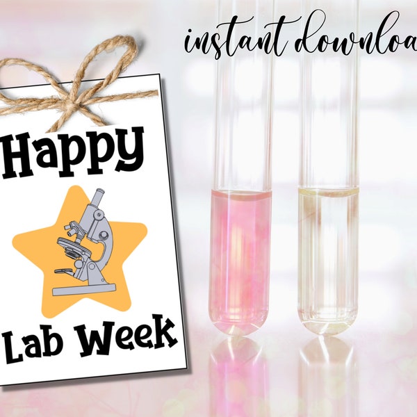 Printable Lab Week Gift Tags | Lab Week | Lab Gifts | Lab Week Game Gift | Lab Week Gift | Instant Download | Medical Laboratory Scientist
