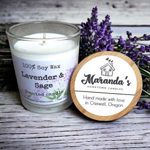 lavender and sage scented candle | Natural soy wax | aromatherapy candles | Handmade | gift for her | gift for mom | organic