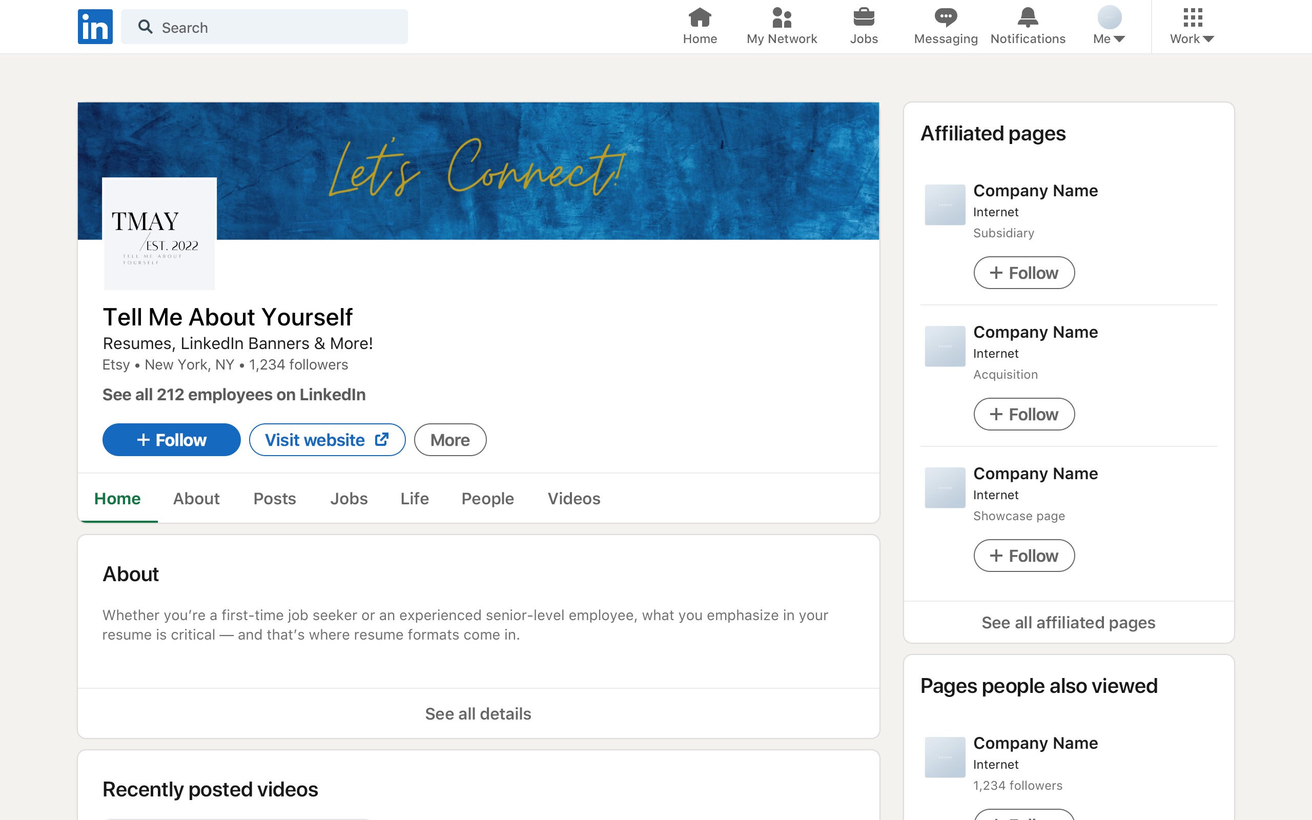 Linkedin Banner Instant Ready Office Let's Connect Marble 1 - Etsy