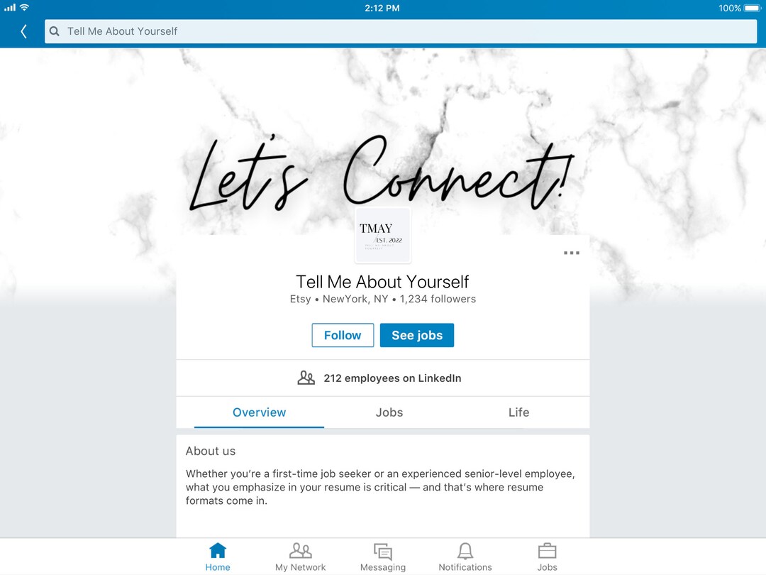 Linkedin Banner Instant Ready Office Let's Connect Marble 3 - Etsy