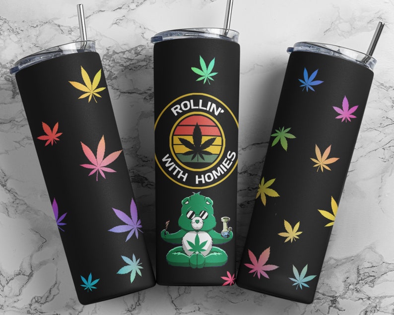 Care Bear Weed Rolling With My Homies 420 Cannabis 20oz Etsy