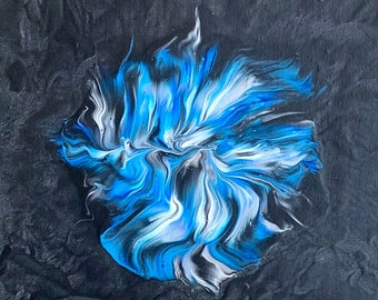 EMULSION: Bluebird Painting • Acrylic Abstract Art • Acrylic Painting • Modern Art • 12&quot; x 12&quot; Canvas • Blue Painting • Contemporary Art