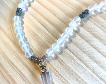 Iridescent and Labradorite Quartz Necklace