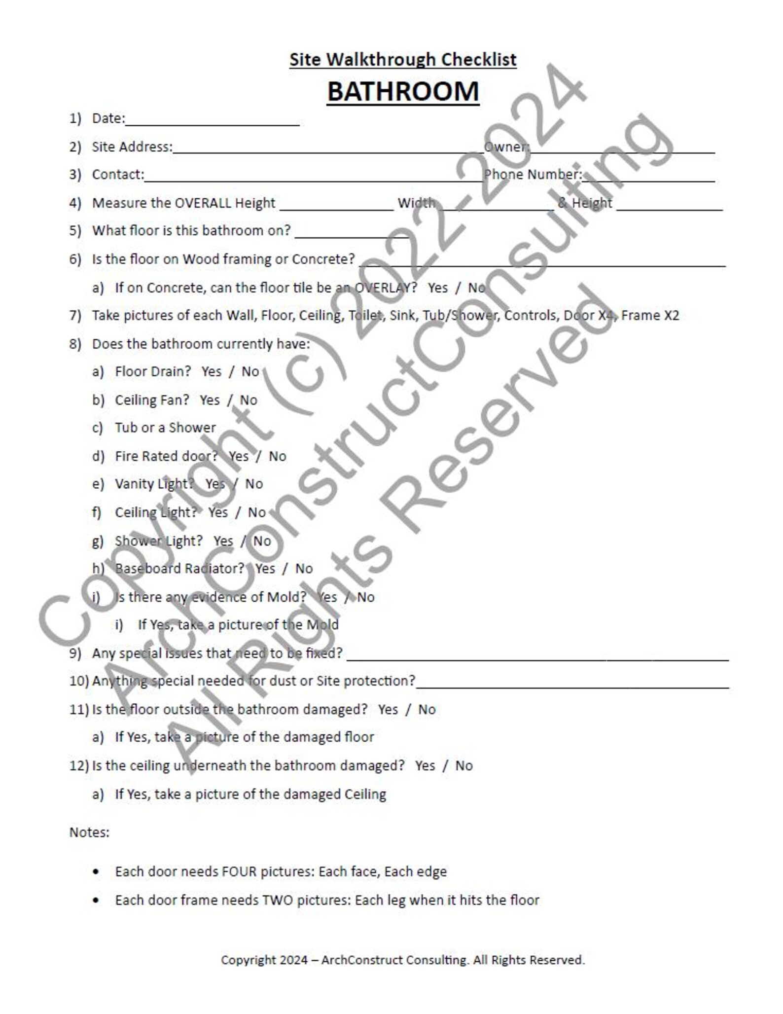 Flooring Checklist.pdf Printable Walkthrough Checklist Bundle | Flooring, Bathroom & Kitchen ...