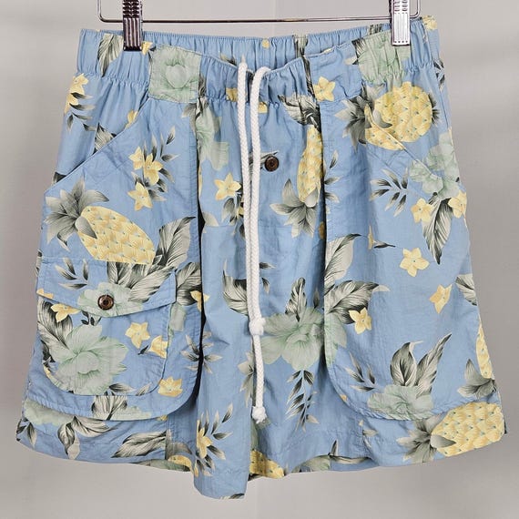 Tommy Bahama, Vintage Tommy Bahama Swim Trunks Mens M Blue Pineapple Tropical Cargo Shorts