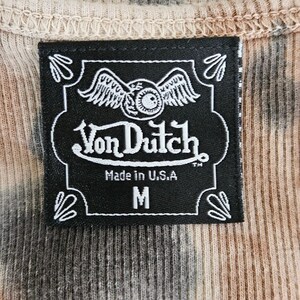 Von Dutch Vintage Brown Tie Dye Crop Ribbed Tank Top Women M Rhinestone Y2K FLAW Bild 16