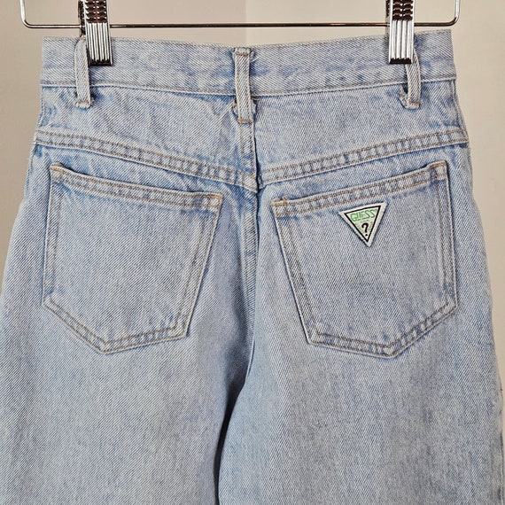 Guess VTG 80s Light Wash Tapered Leg Cropped Deni… - image 5