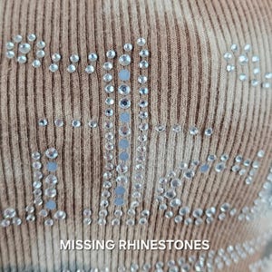 Von Dutch Vintage Brown Tie Dye Crop Ribbed Tank Top Women M Rhinestone Y2K FLAW Bild 4