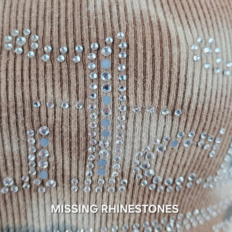 Von Dutch Vintage Brown Tie Dye Crop Ribbed Tank Top Women M Rhinestone Y2K FLAW Bild 4