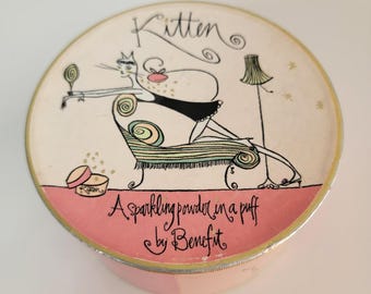 Vintage Benefit Kitten Sparkling ShimmerBody Powder Pink Box Collectible Y2K