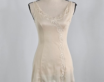 Margret Vintage Chemise Slip Womens 38 Cream Excellent Lace Trim Nyltest German
