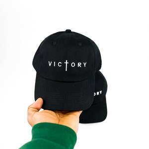 Victory Dad Hat | Cross Hat | Baseball Hat | Embroidered Christian Hat | Religious Hat | Gift for Him