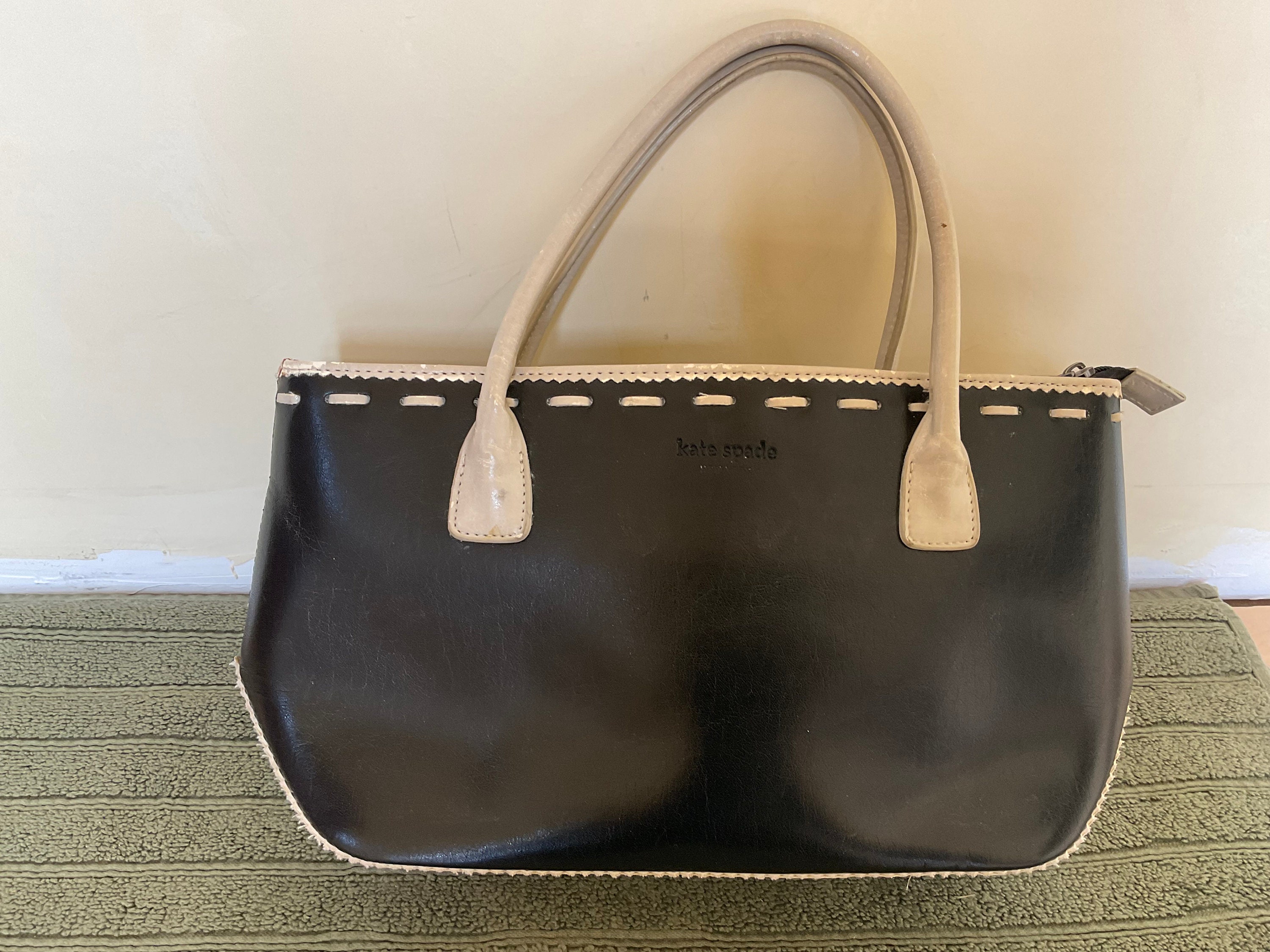 Vintage Kate Spade Black and Cream Handbag - Etsy