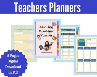 2023 Digital Teacher Planner - Lesson Planning & Academic Organizer for Teachers Printable Instant Download