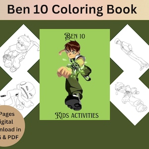 Ben 10 Coloring Pages Printable Art for Kids Digital Download Perfect for Crafting and Coloring Fun image 1