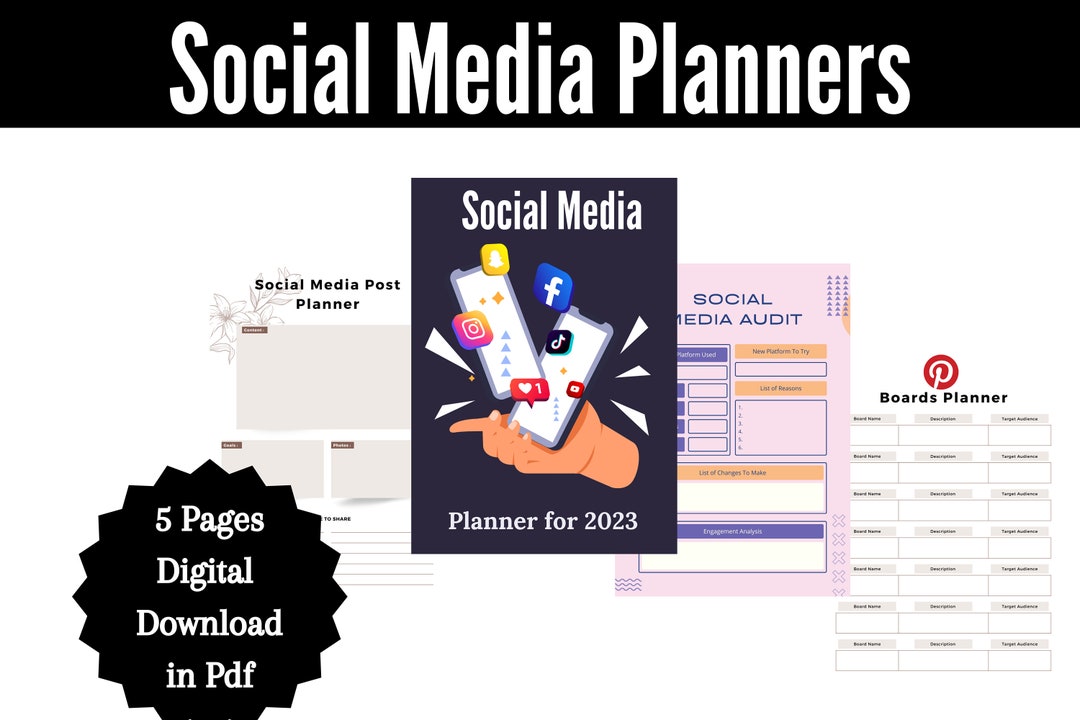 Digital Journal &amp; Social Media Manager - Comprehensive Planner With ...