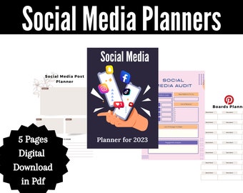 Digital Journal & Social Media Manager - Comprehensive Planner with Content Calendar
