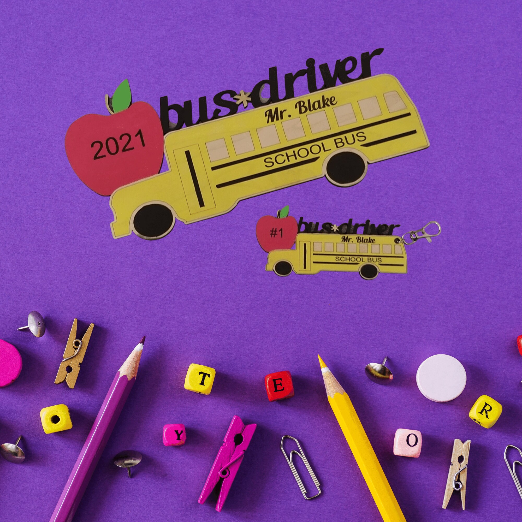 Bus Driver Appreciation SVG Digital File School Bus Stand Bus Keychain