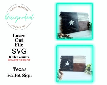 Texas Flag Pallet Wood Sign SVG | Pallet Wood SVG | Texas Sign Digital File Rustic Wall Art Design | Texas Wall Decor Farmhouse Pallet Style