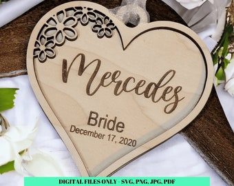 Wedding Hanger Files - Wedding Party Decor Files - Bridal Party Hangers - Laser Digital Files svg png jpg pdf - Glowforge Files for Hangers