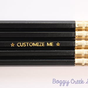 Personalized Pencils in Black ~ Back to school, Stocking Stuffer, Student/Birthday Gift, Teacher Appreciation, #2 Graphite