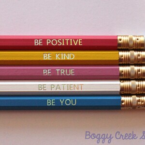 Be Kind Set of 5 Pencils, Motivational Gift, Back to school, Stocking Stuffer, Student/Birthday Gift, Teacher Appreciation, #2 Graphite