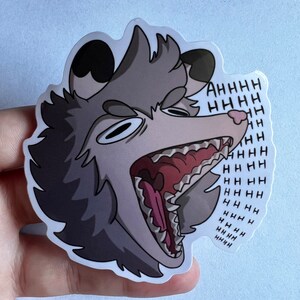 Vinyl Waterproof 3 Sticker Screaming Opossum Funny Animal Laptop Decal ...
