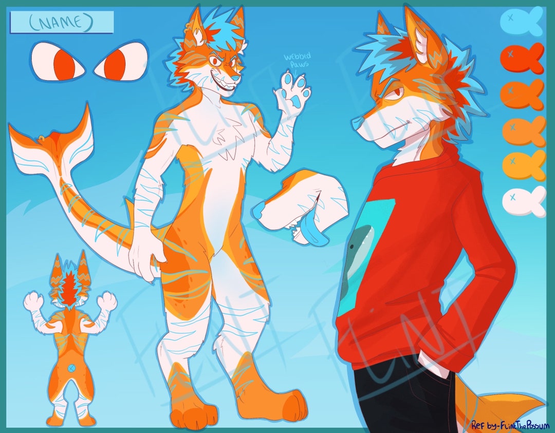 Canine Furry Adopt Fursona OC Shark Dog - Etsy