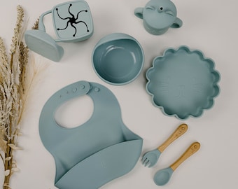 Silicone Feeding Set | Feeding Set | Seven-Piece Baby Silicone Feeding Set | Baby Gift | Baby Feeding Set