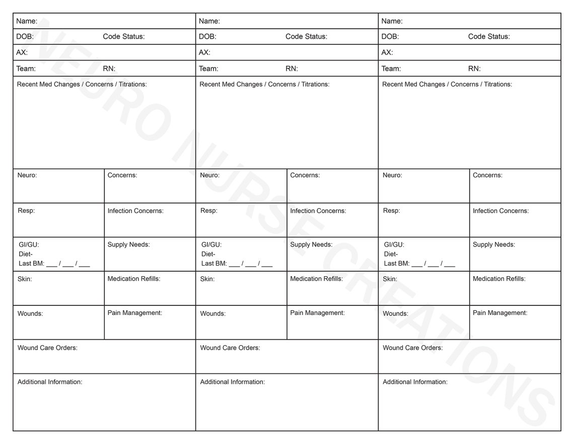 Home Health/hospice Visit Sheet and Report Sheet Etsy