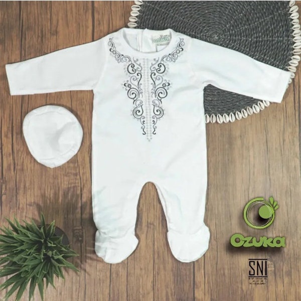 0 - 6 month Baby boy muslim romper sets, muslim baby boy outfit