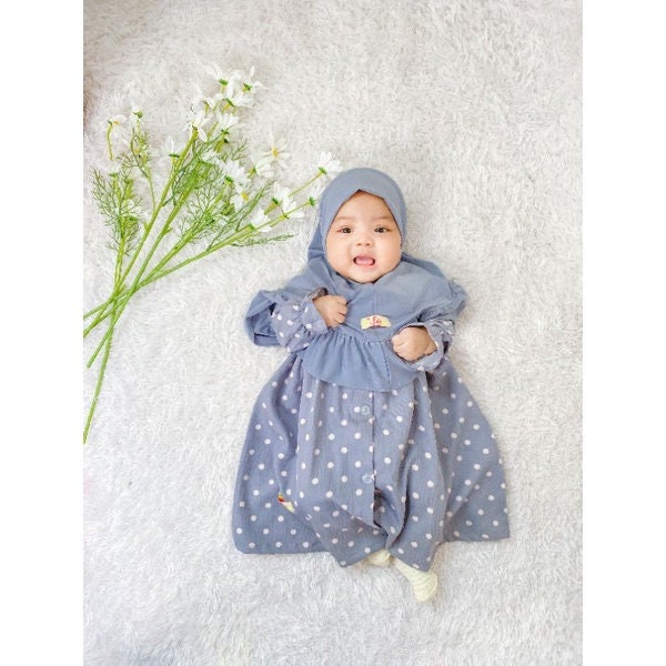 POLKA 0 - 3 Monate Baby Abaya Sets Hijab, muslimische Baby Hijab Sets