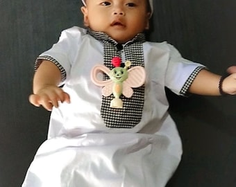 Turkish baby boy Thobe set | Newborn Muslim abaya outfit | Cute Pakistani Eid gift.