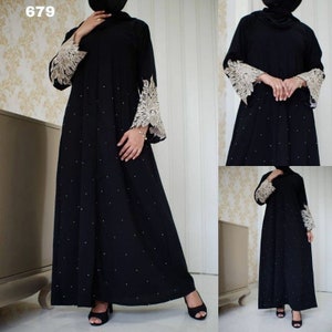 SONIA Black baby girl abaya set pashmina, Saudi baby girl abaya sets, Umrah baby girl abaya set image 2