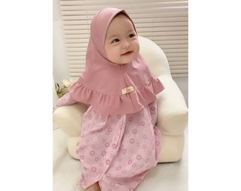 BUNGA 0 - 3 months Baby abaya Sets Hijab, muslim baby hijab sets