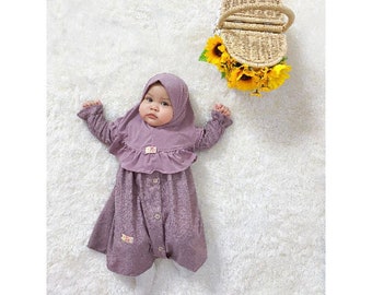 AISYAH 0 - 3 months Baby abaya Sets Hijab, muslim baby hijab sets