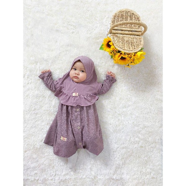 AISYAH 0 - 3 months Baby abaya Sets Hijab, muslim baby hijab sets