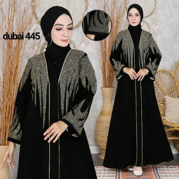 Me and Mommy GOLD ZYVA Black Abaya Set Pashmina, Saudi Baby Girl