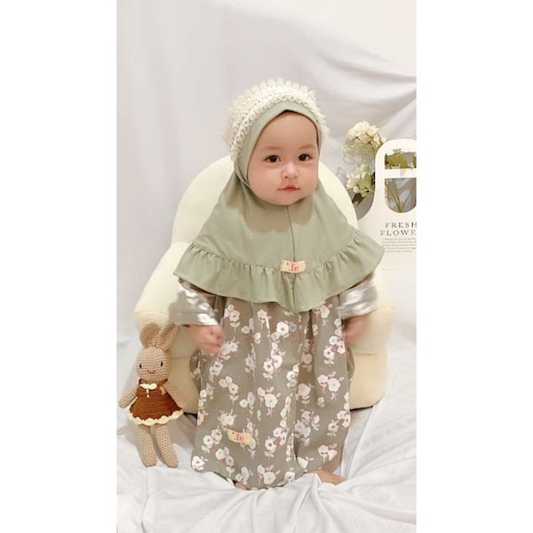 DAISY 0 - 3 months Baby abaya Sets Hijab, muslim baby hijab sets